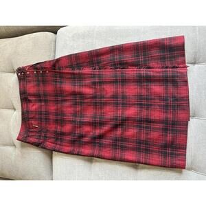 Vintage Eddie Bauer Plaid Wool Blend Wrap Skirt